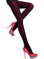 Fiore - Striped Cotton Tights Xara Black/Red