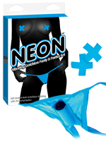 Neon Vibrating Crotchless Panty & Pasty Set Blue