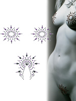 Gloria - Breasts and Pubic Jewelry - black/purple